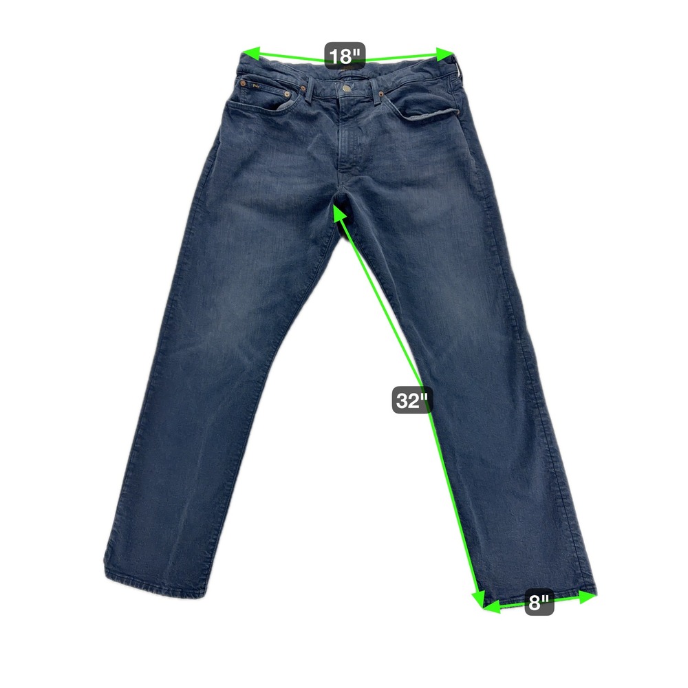 Polo Ralph Lauren Hampton Straight Pants Mens 36x32 Dark Wash Heavy Cotton - Picture 9 of 12